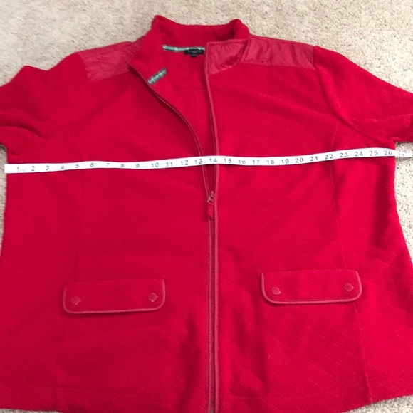 Talbots 2X red zippered fleece jacket . - Picture 7 of 8